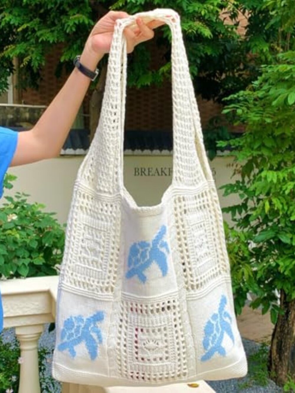 Crochet Tote Bag‎ for Women, Knit Shoulder Handbag,